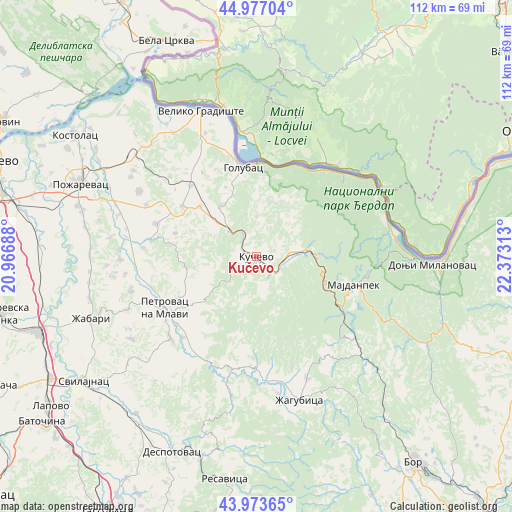 Kučevo on map