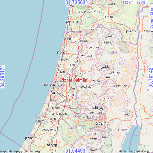 ‘Izbat Salmān on map