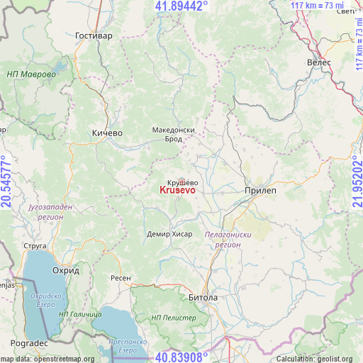Krusevo on map