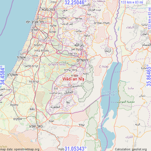 Wādī an Nīş on map