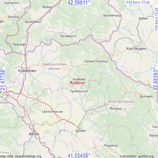 Kratovo on map