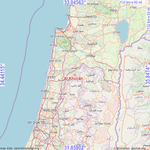 Al Khuljān on map