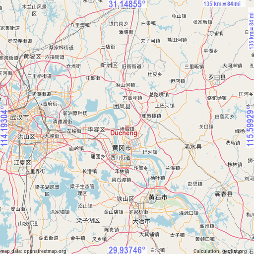 Ducheng on map