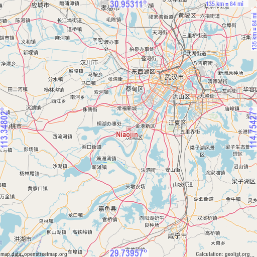 Niaojin on map