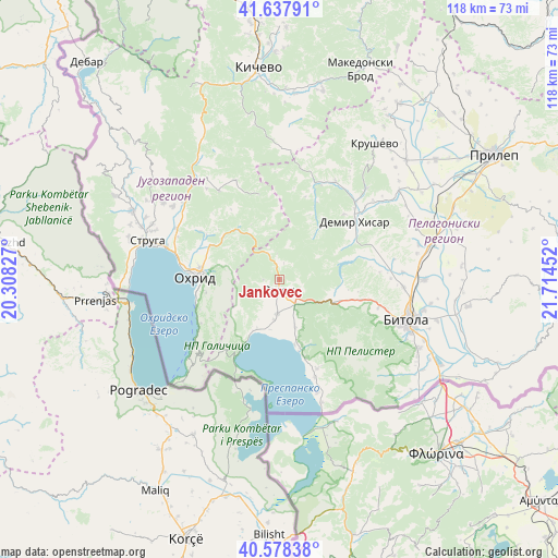 Jankovec on map