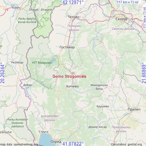 Gorno Strogomište on map