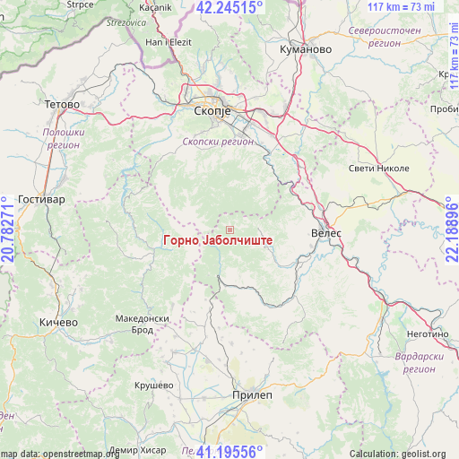 Горно Јаболчиште on map
