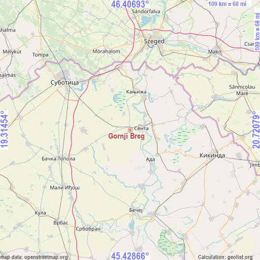 Gornji Breg on map