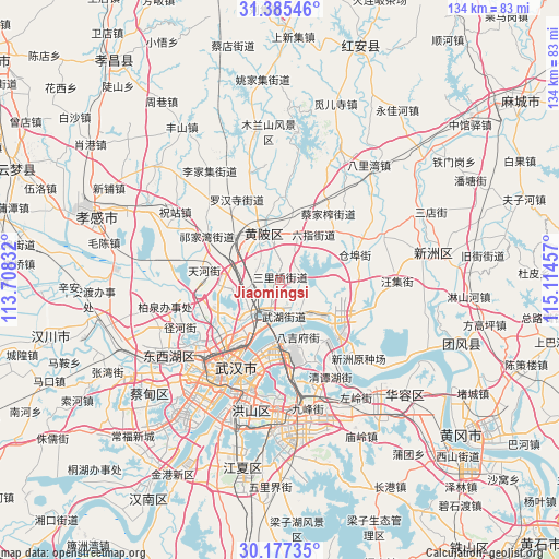 Jiaomingsi on map