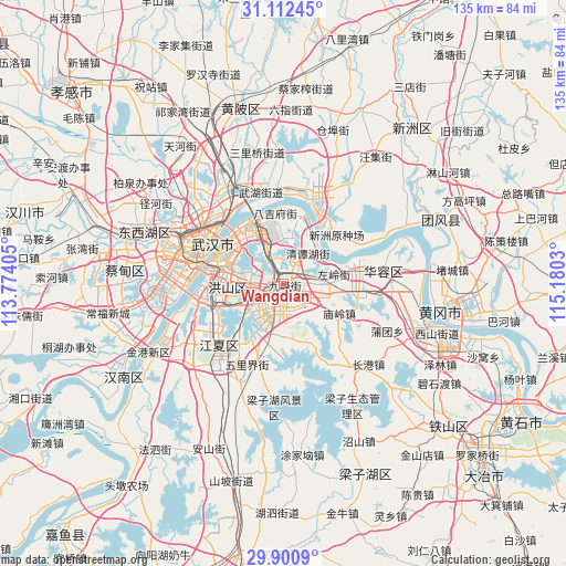 Wangdian on map