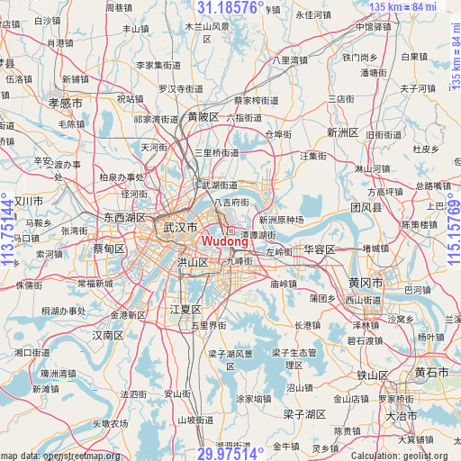 Wudong on map