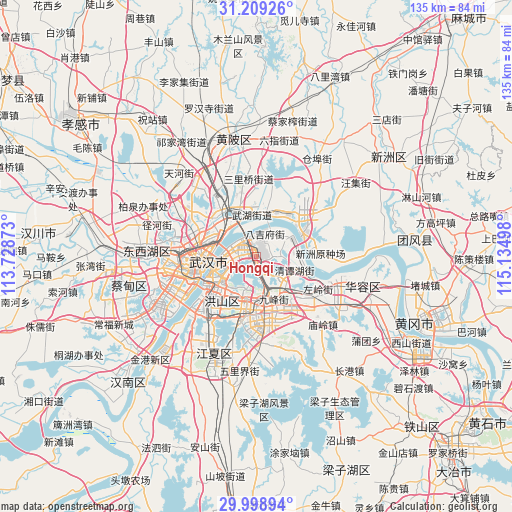 Hongqi on map