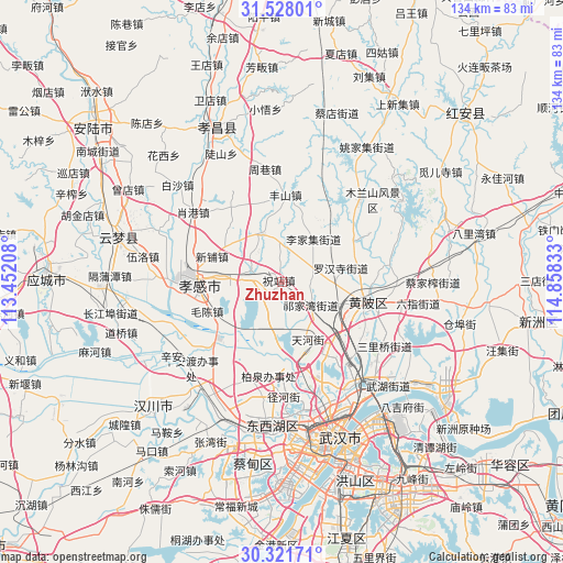 Zhuzhan on map