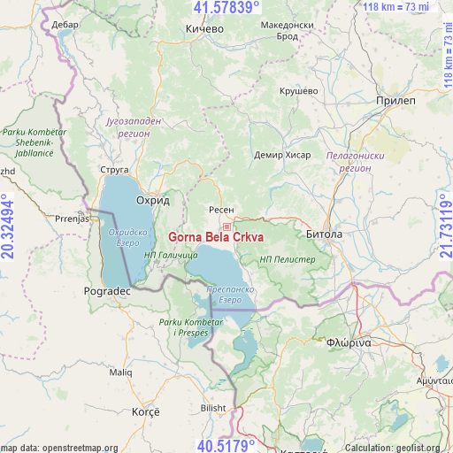 Gorna Bela Crkva on map