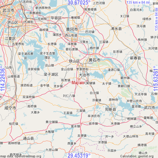 Majiao on map