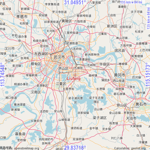 Liufang on map