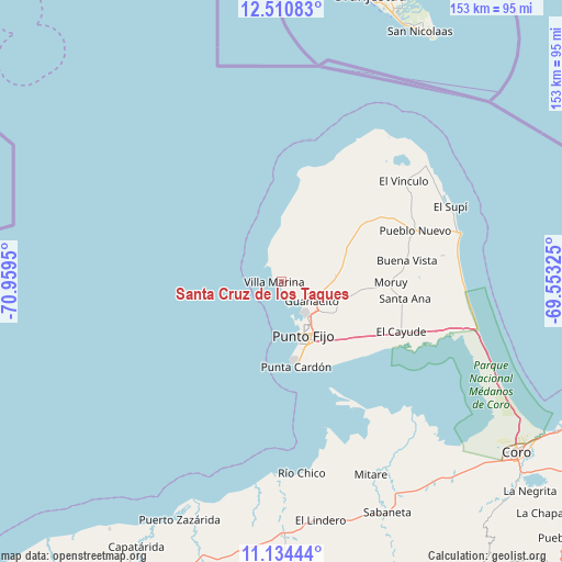 Santa Cruz de los Taques on map