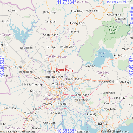 Uyen Hung on map