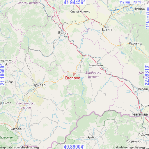 Drenovo on map