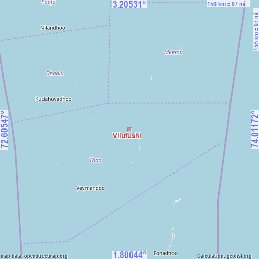 Vilufushi on map
