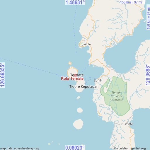 Kota Ternate on map
