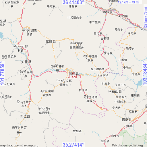 Jishi on map