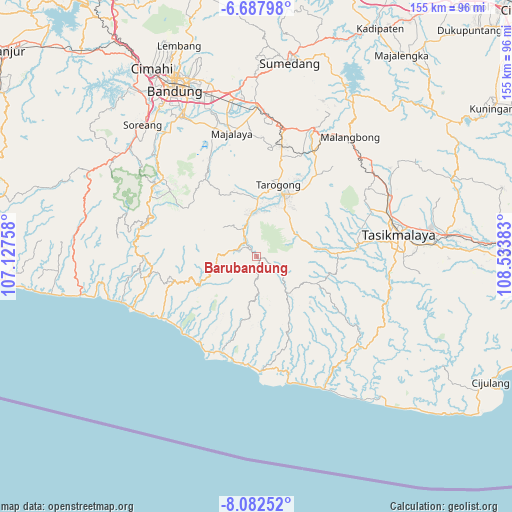 Barubandung on map