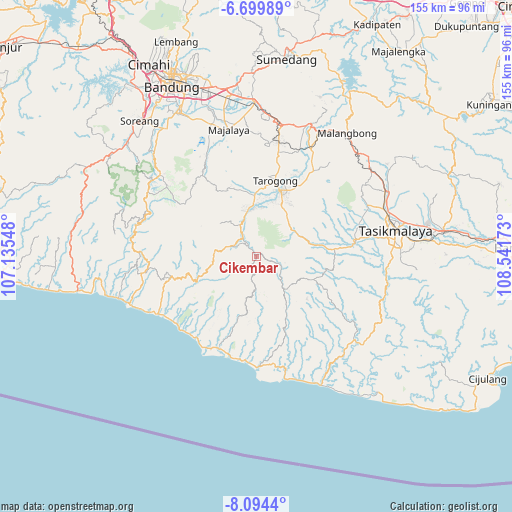 Cikembar on map