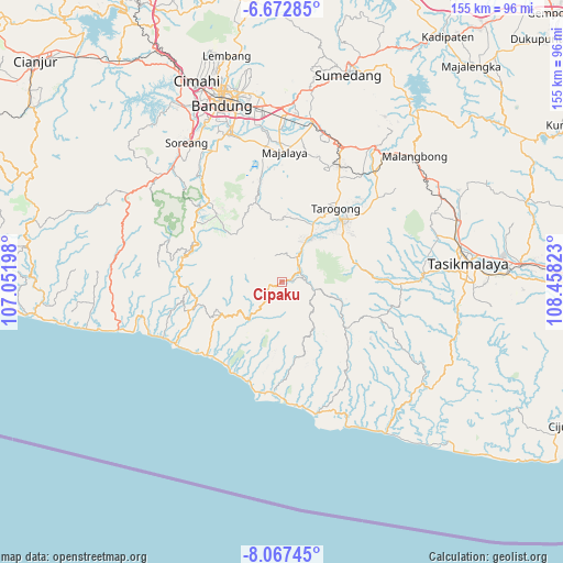 Cipaku on map
