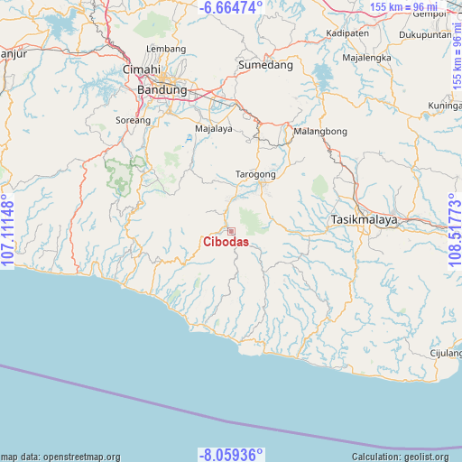 Cibodas on map