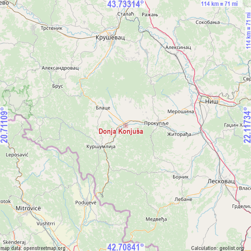 Donja Konjuša on map