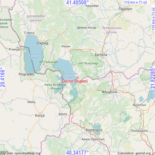 Dolno Dupeni on map