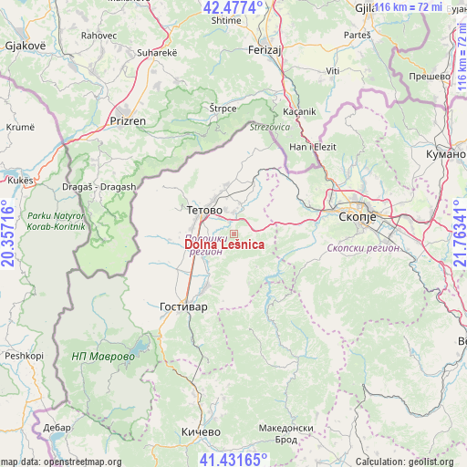 Dolna Lešnica on map