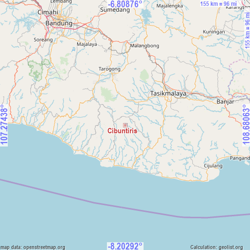 Cibuntiris on map