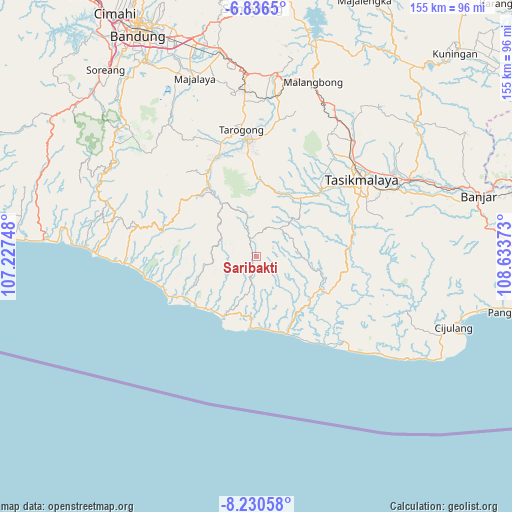 Saribakti on map