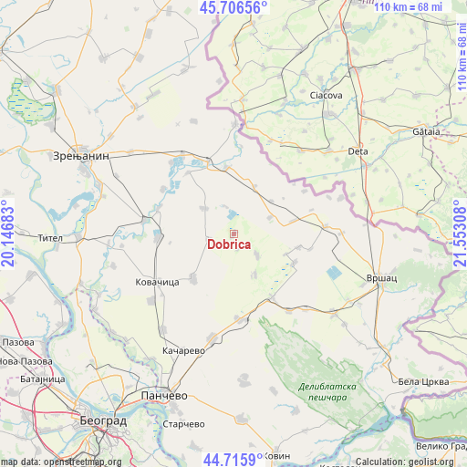 Dobrica on map