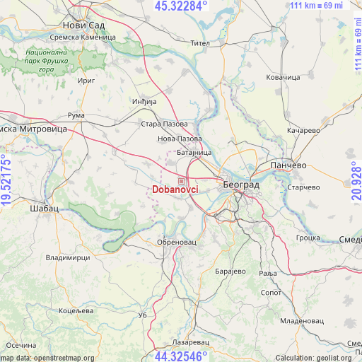Dobanovci on map