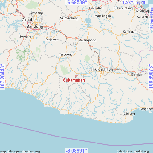 Sukamanah on map