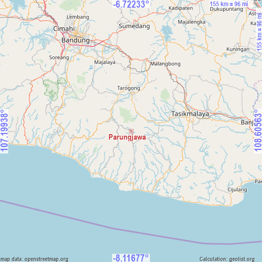 Parungjawa on map