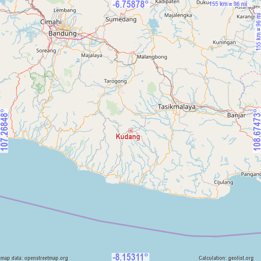 Kudang on map