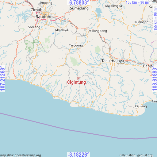 Cigintung on map