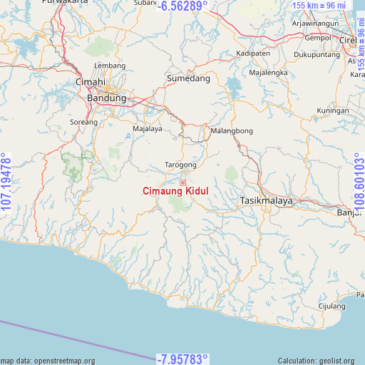 Cimaung Kidul on map