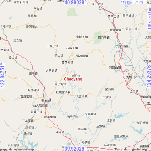 Chaoyang on map