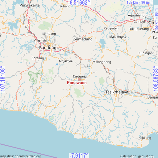 Panawuan on map