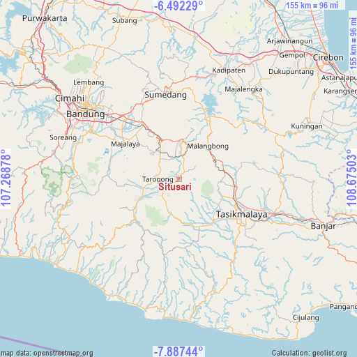 Situsari on map