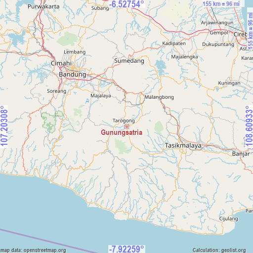 Gunungsatria on map