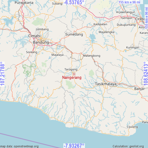 Nangerang on map