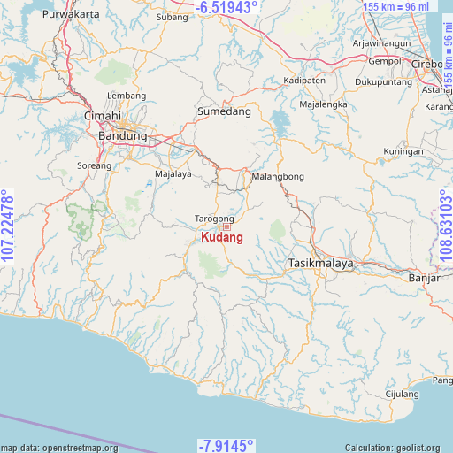 Kudang on map