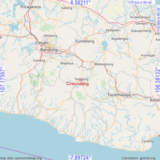 Cireundang on map