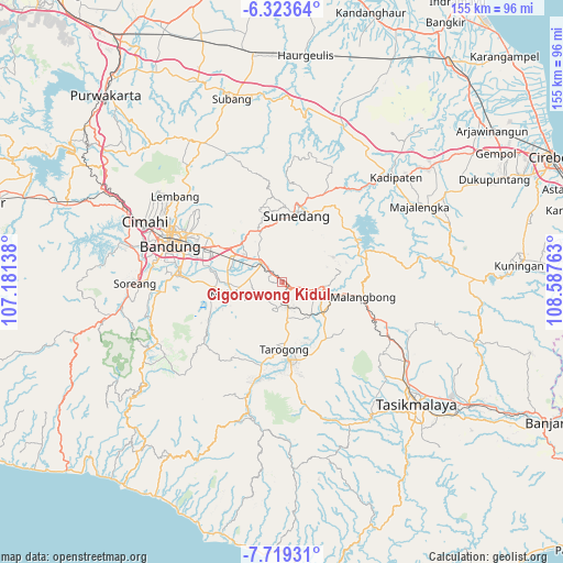 Cigorowong Kidul on map